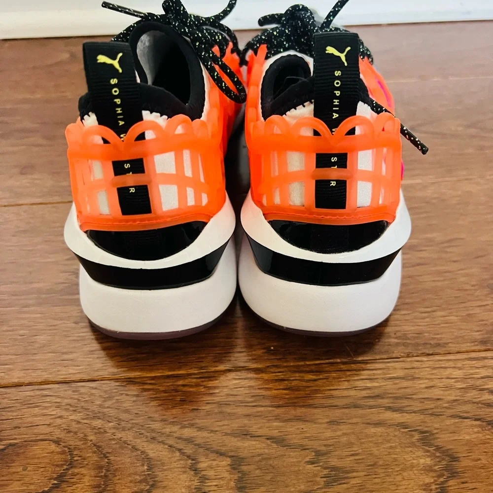 Sophie Webster Puma collab Vibrant Orange and Black women's Athletic Sneaker - Picture 5 of 6